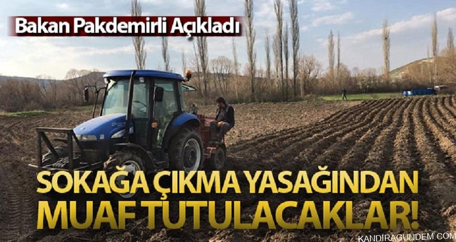 Tarım ve hayvancılık faaliyetlerinde bulunanlar sokağa çıkma yasağından muaf tutulacak