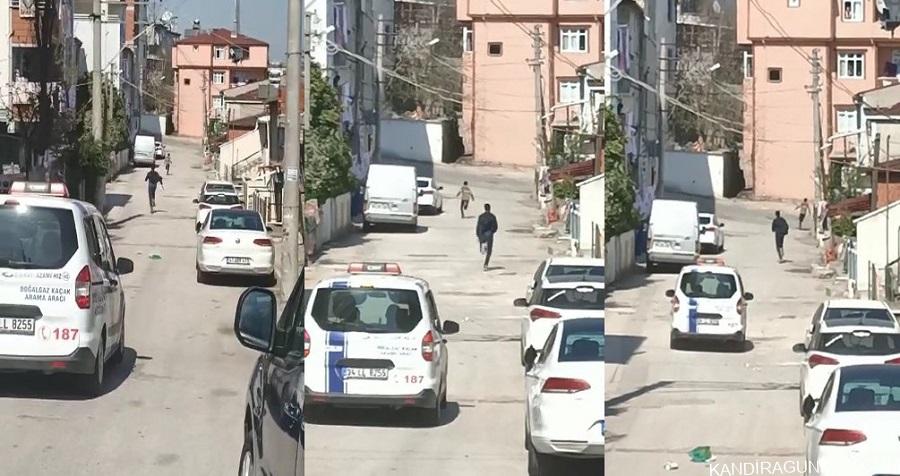 Sokağa çıkma yasağını ihlal eden gençler, doğal gaz dağıtım aracını polis sanınca büyük panik yaşadı